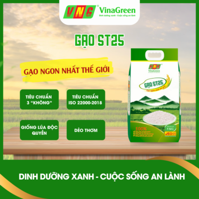 Gạo ST25 VinaGreen – Gạo ST25 Ngon Chính Hãng, Chuẩn Xuất Khẩu